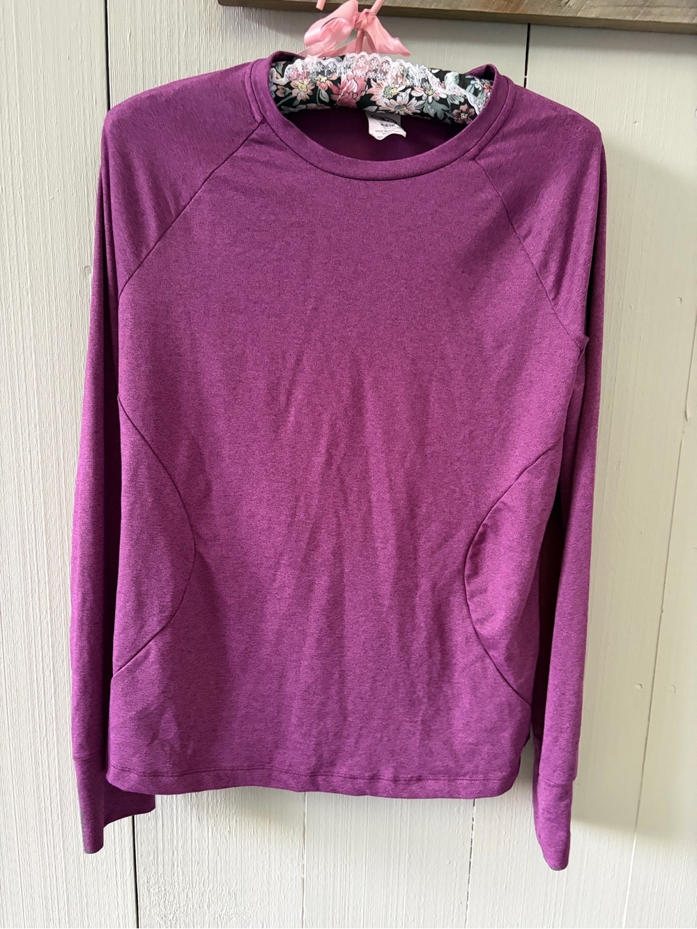 Athletic Works Women's Long-Sleeve Crewneck Top in Plum